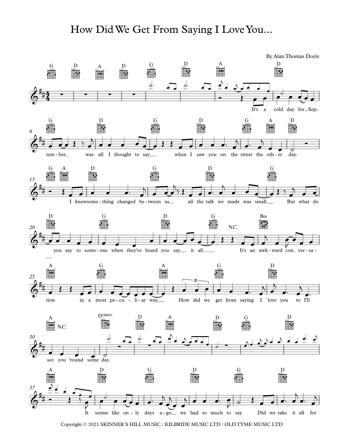 How Did We Get From Saying I Love You ... (arr. Darren Stewart)