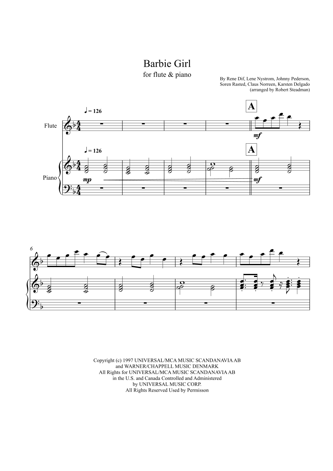 Barbie Girl (arr. Robert Steadman)