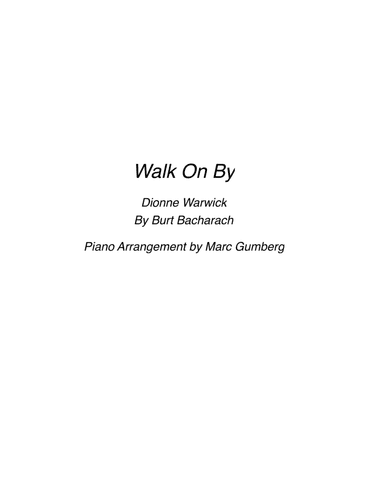 Walk On By (arr. Marc Gumberg)