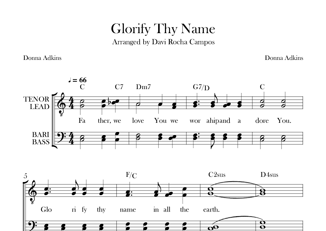 Glorify Thy Name (arr. Davi Rocha Campos)