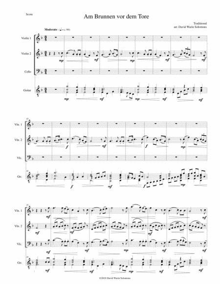 Am Brunnen vor dem Tore (At the fountain before the gate) 2 violins, cello, guitar (arr. David Warin Solomons)