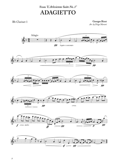 Adagietto from "L'Arlesienne Suite No. 1" for Clarinet Quartet (arr. Diego Marani)