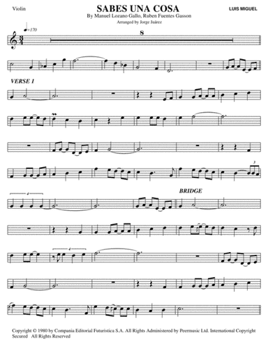 Sabes Una Cosa (arr. Jorge Juárez)