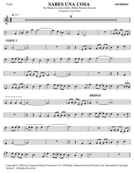 Sabes Una Cosa (arr. Jorge Juárez)