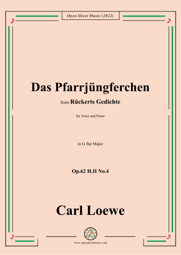 Loewe-Das Pfarrjüngferchen,Op.62 H.II No.4,in G flat Major (arr. OSM Press)