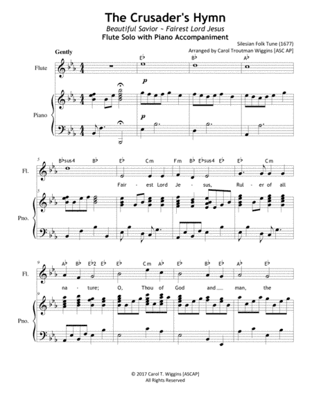 The Crusader's Hymn (Flute & Piano Duet) (arr. Carol Troutman Wiggins [ASCAP])