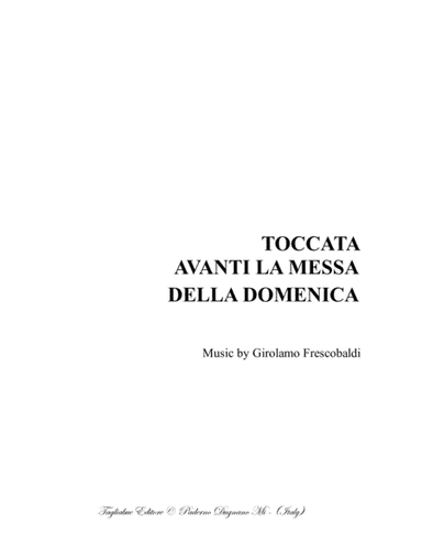 TOCCATA avanti la Messa della Domenica - For Organ (arr. Renato Tagliabue - Marcello Meneguzzo)