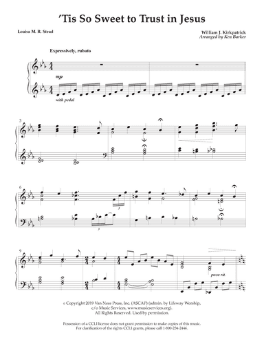 Tis So Sweet to Trust in Jesus (arr. Ken Barker)