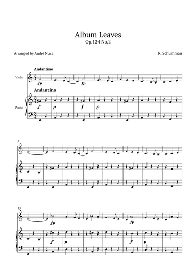 Album Leaves Op.124 No.2 (arr. André Nusa)