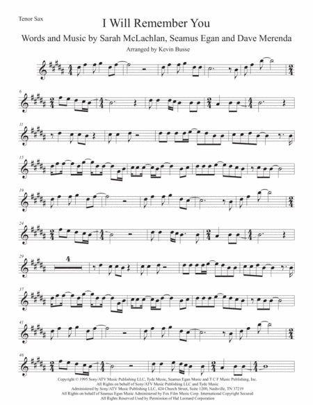 I Will Remember You (arr. Kevin Busse)