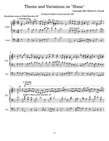 Prelude Variations and Fugue on "Slane"