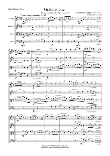 Gratulationer for string quartet (arr. K. Krantz)