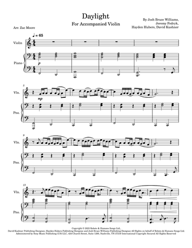 Daylight (arr. Zac Moore)