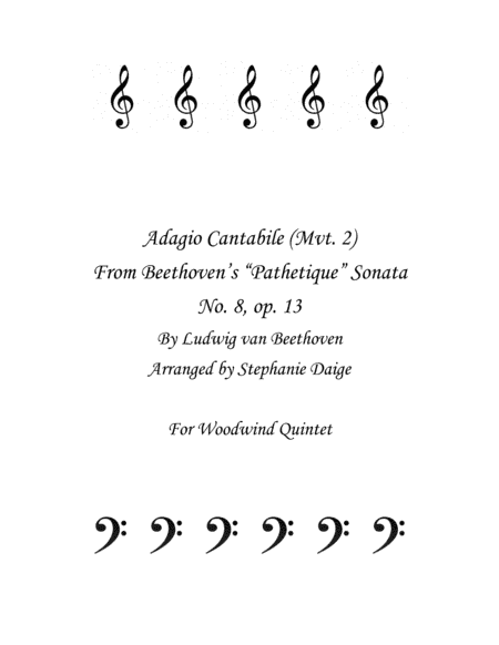 Adagio Cantible from Beethoven's Pathetique Sonata for Woodwind Quintet (arr. Stephanie Daige)