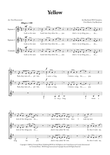 Yellow (arr. Tom Drummond)