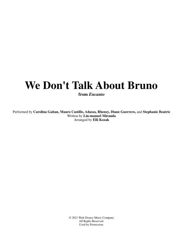 We Don't Talk About Bruno (arr. Elli Kozak)