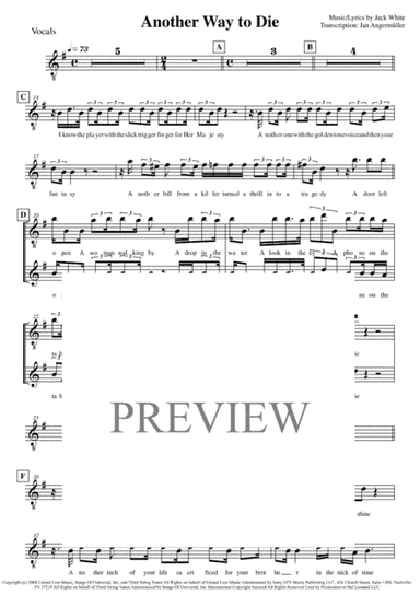 Another Way To Die (arr. Jan Angermüller)