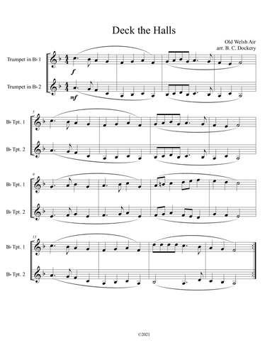 Deck the Halls (Trumpet Duet) (arr. B. C. Dockery)