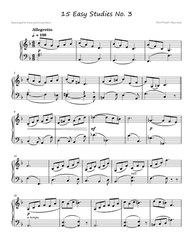 15 Easy Studies No. 3 by David Popper (arr. Virtuoso Music)