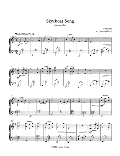 Skyeboat Song (piano solo) (arr. Jordan Grigg)
