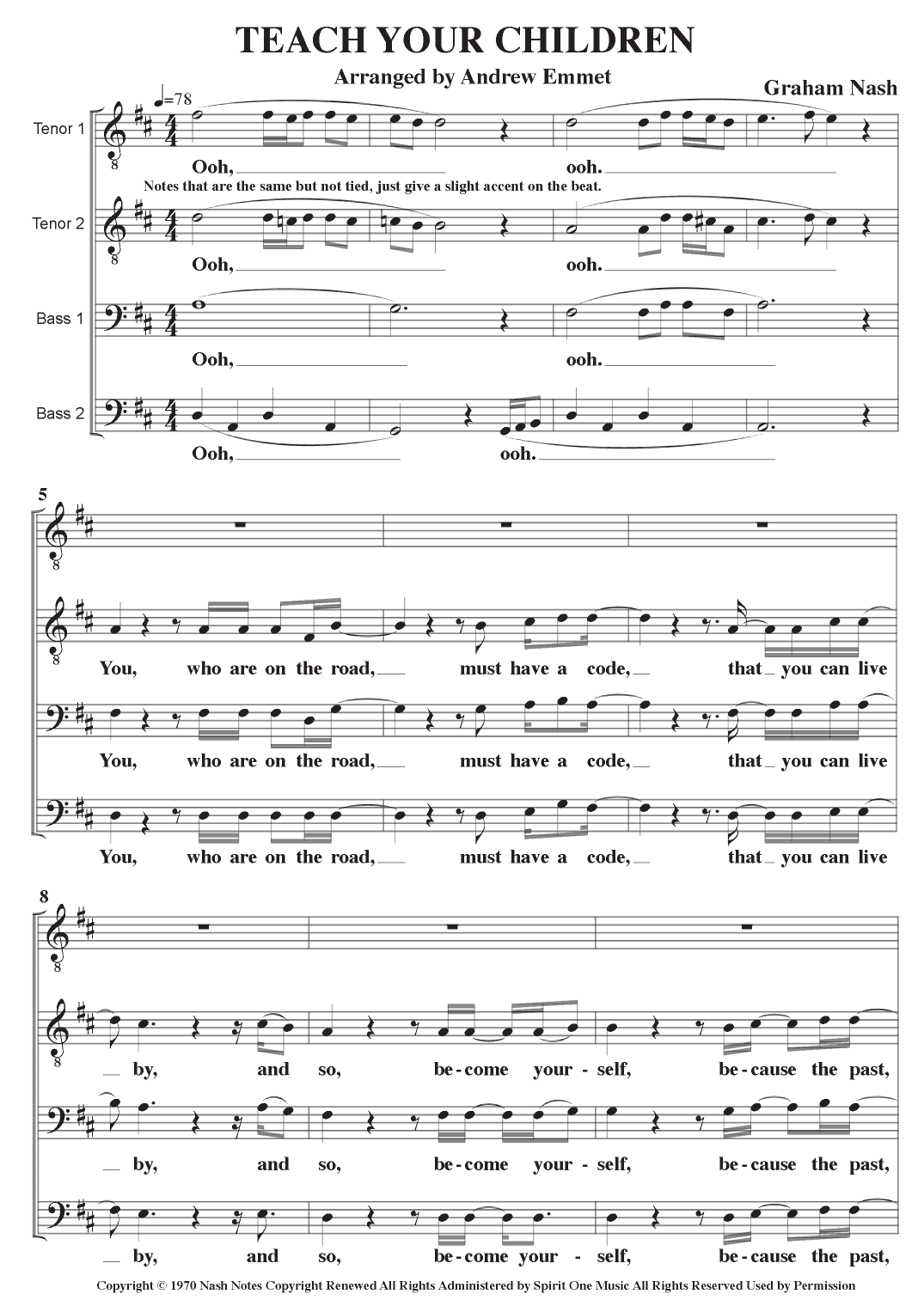 Teach Your Children (arr. Andrew Emmet)
