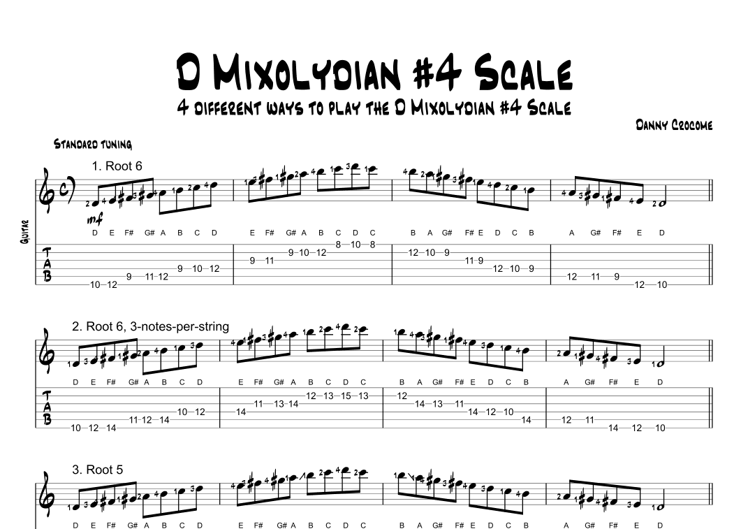 D Mixolydian #4 Scale (4 Ways to Play)