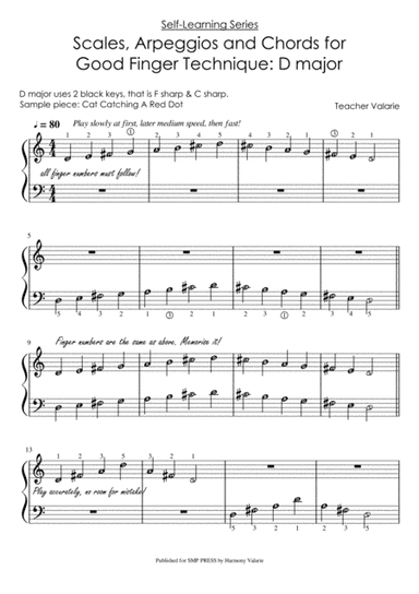 Self Learning Series: Scales, Arpeggios & Chords of D major + free piece | PIANO