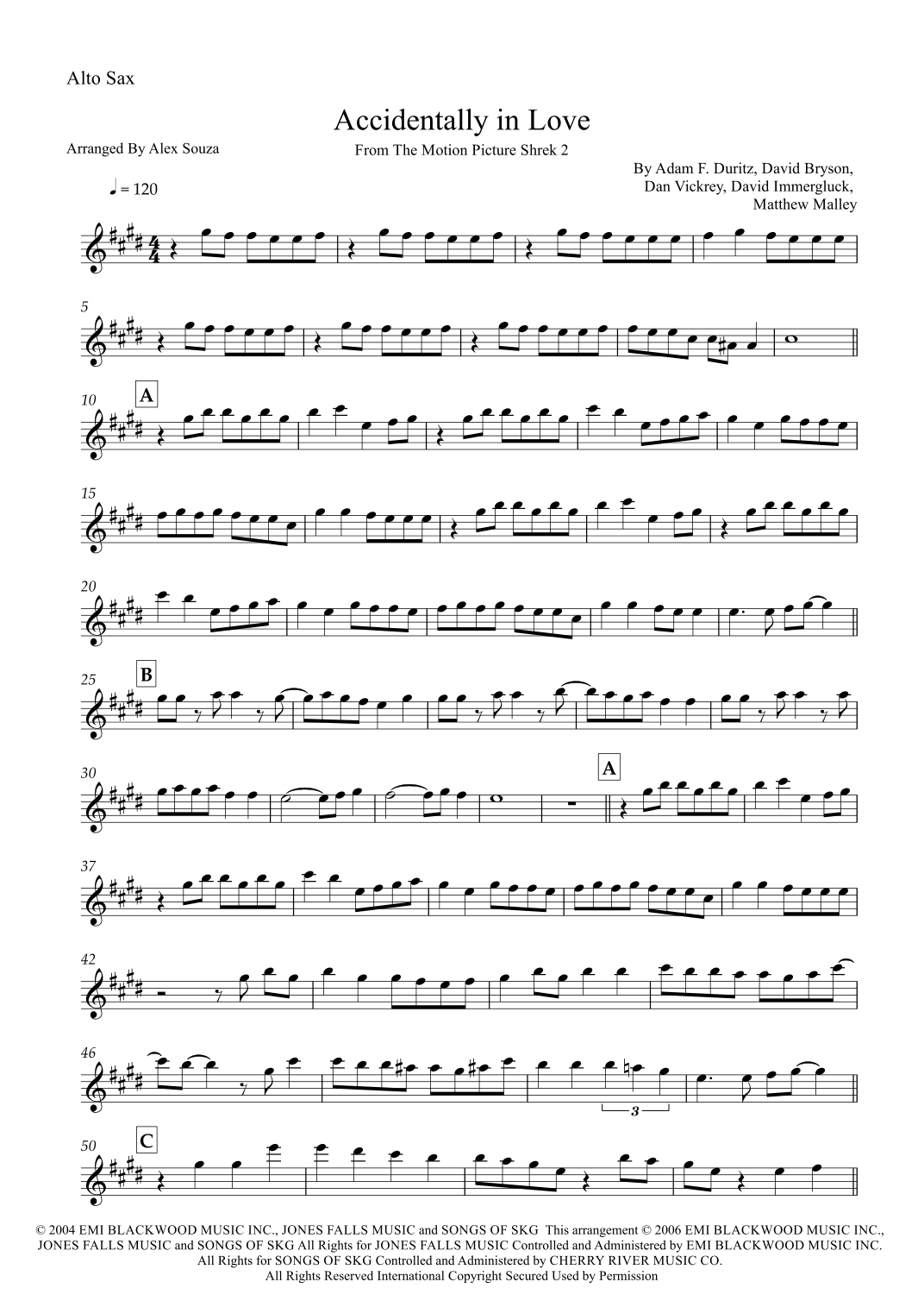 Accidentally In Love (arr. Alex Souza)