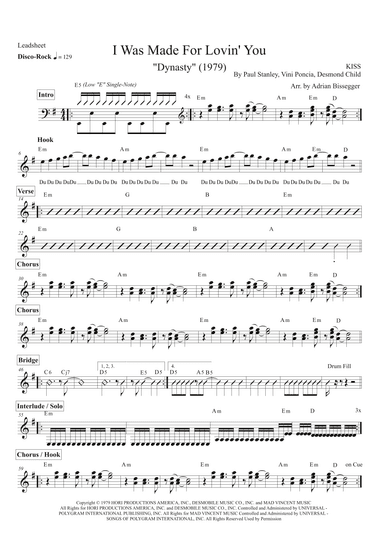 I Was Made For Lovin' You (arr. Adrian Bissegger)