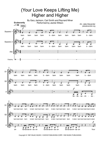 (your Love Has Lifted Me) Higher And Higher (arr. Jake Alexander)