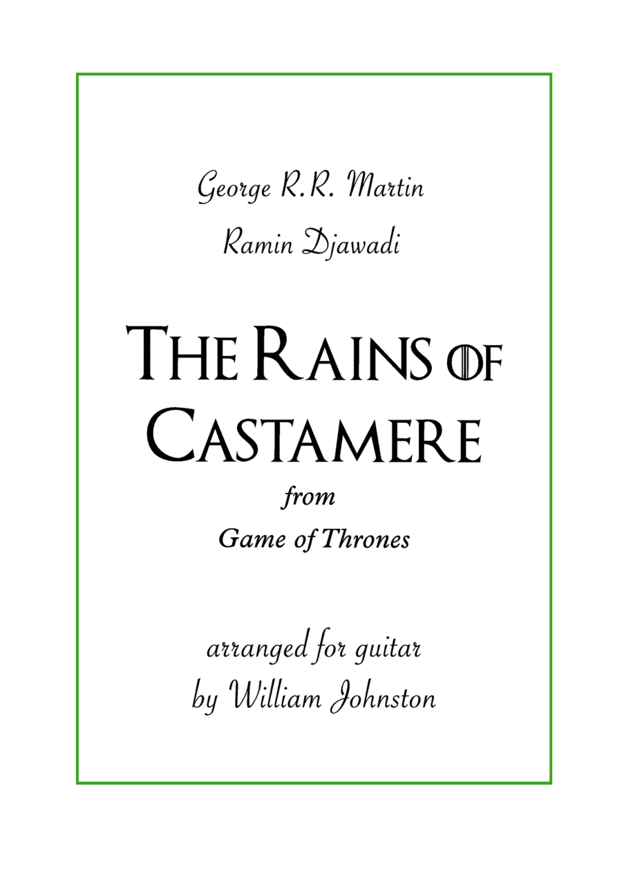 The Rains Of Castamere (arr. William Johnston)