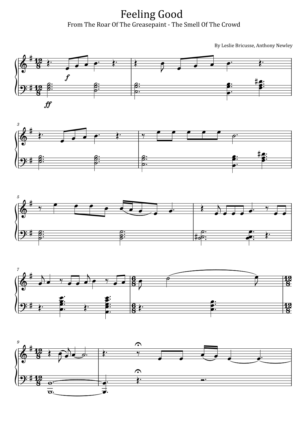 Feeling Good (arr. poon)