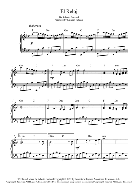 El Reloj (arr. Kaiserin Rebecca)