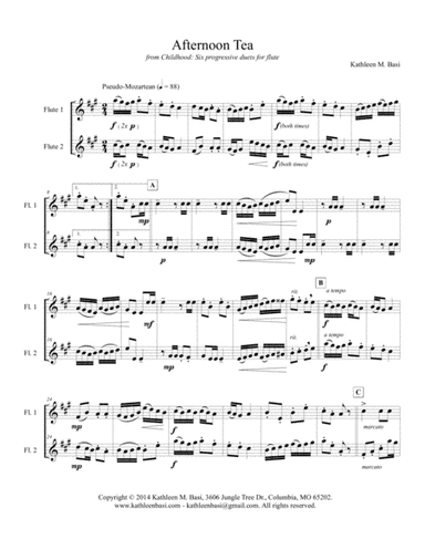 Afternoon Tea (from Childhood: Six progressive duets for flute)