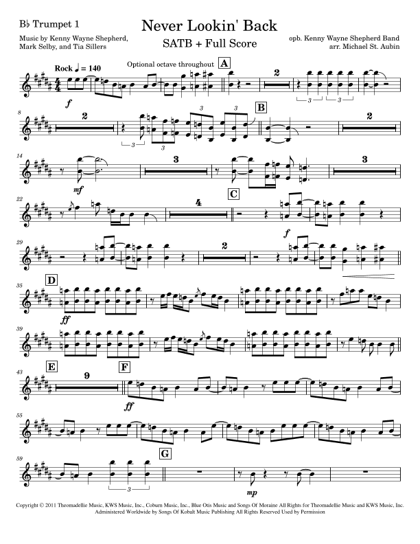 Never Lookin' Back (arr. Michael St. Aubin)
