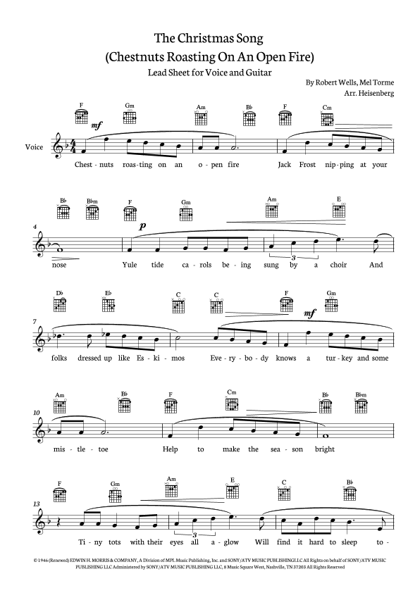 The Christmas Song (chestnuts Roasting On An Open Fire) (arr. Heisenberg)