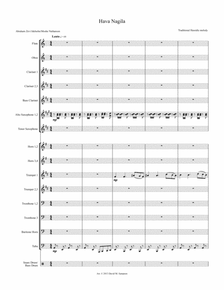 Hava Nagila (arr. David M. Sampson)