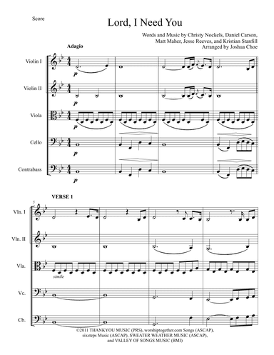 Lord, I Need You (arr. Joshua Choe)