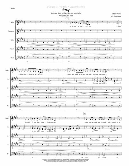 Stay (arr. Ben Bram)