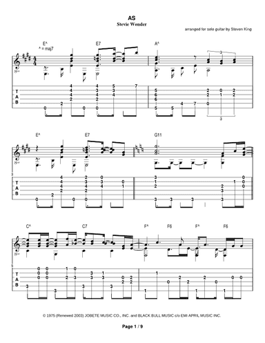 As (arr. Steven Michael King)