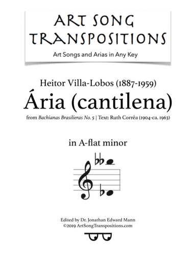 Aria (cantilena) (arr. ArtSongTranspositions.com)