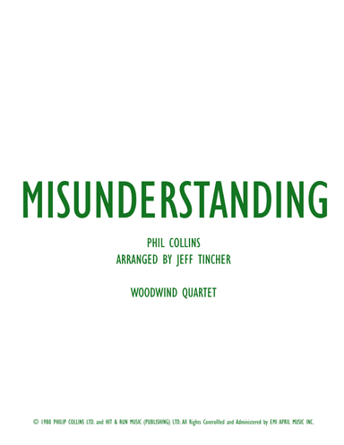 Misunderstanding (arr. Jeff Tincher)