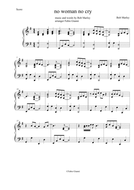 No Woman No Cry (arr. Michael Chords)