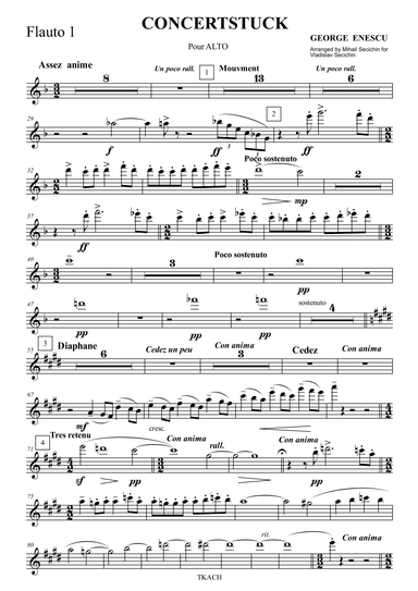 Concerststuck- Konzertstück (concert piece) for Viola and orchestra score and parts (George Enescu) (arr. Mihail Secichin)