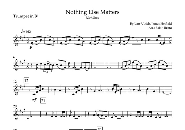 Nothing Else Matters (arr. Fabio Britto)