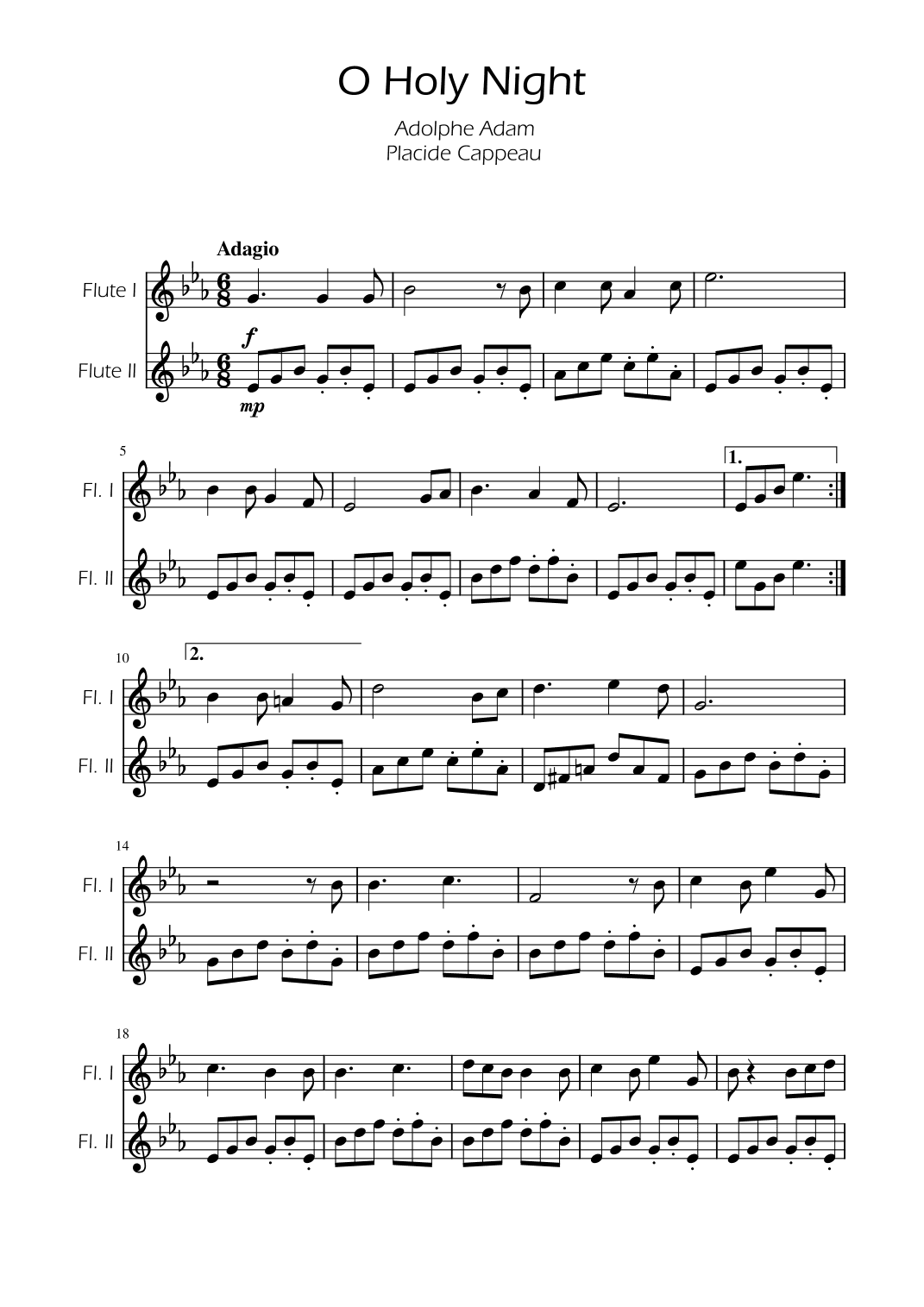 O Holy Night - Flute Duet (arr. Ygor Nunes)
