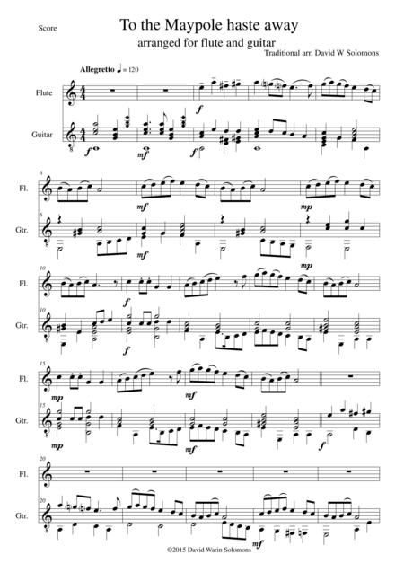 To the Maypole haste away for flute and guitar (arr. David Warin Solomons)