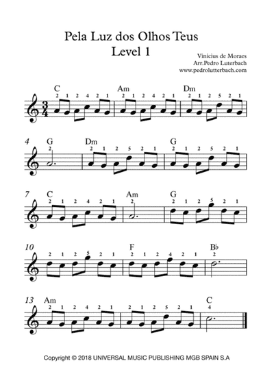 Pela Luz Dos Olhos Teus (arr. Pedro Lutterbach)