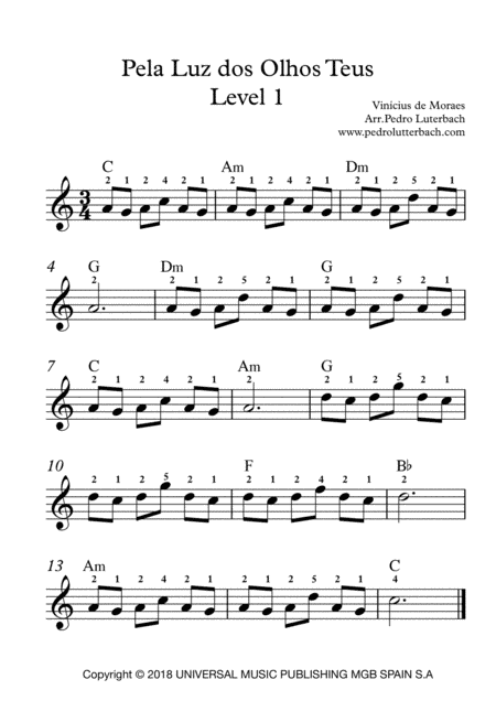Pela Luz Dos Olhos Teus (arr. Pedro Lutterbach)