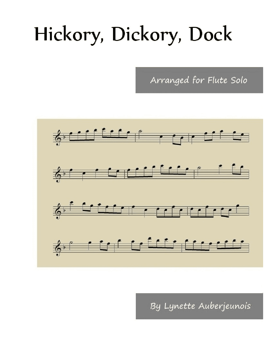 Hickory, Dickory, Dock - Flute Solo (arr. Lynette Auberjeunois)